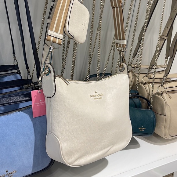 New Kate Spade Rosie Large Crossbody Pebbled Leather Parchment - Picture 12 of 16